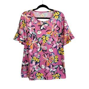 Melon Floral Blouse Pink 2XL